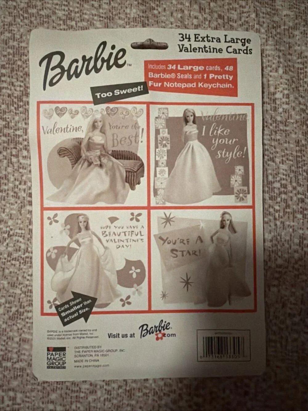 2001 Barbie Valentine's Cards and Key Chain